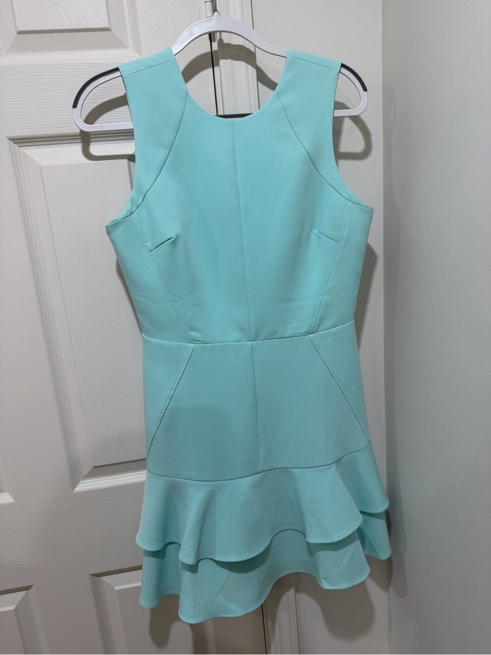 Adelyn Rae Aqua Sleeveless Ruffle-Hem Mini Dress